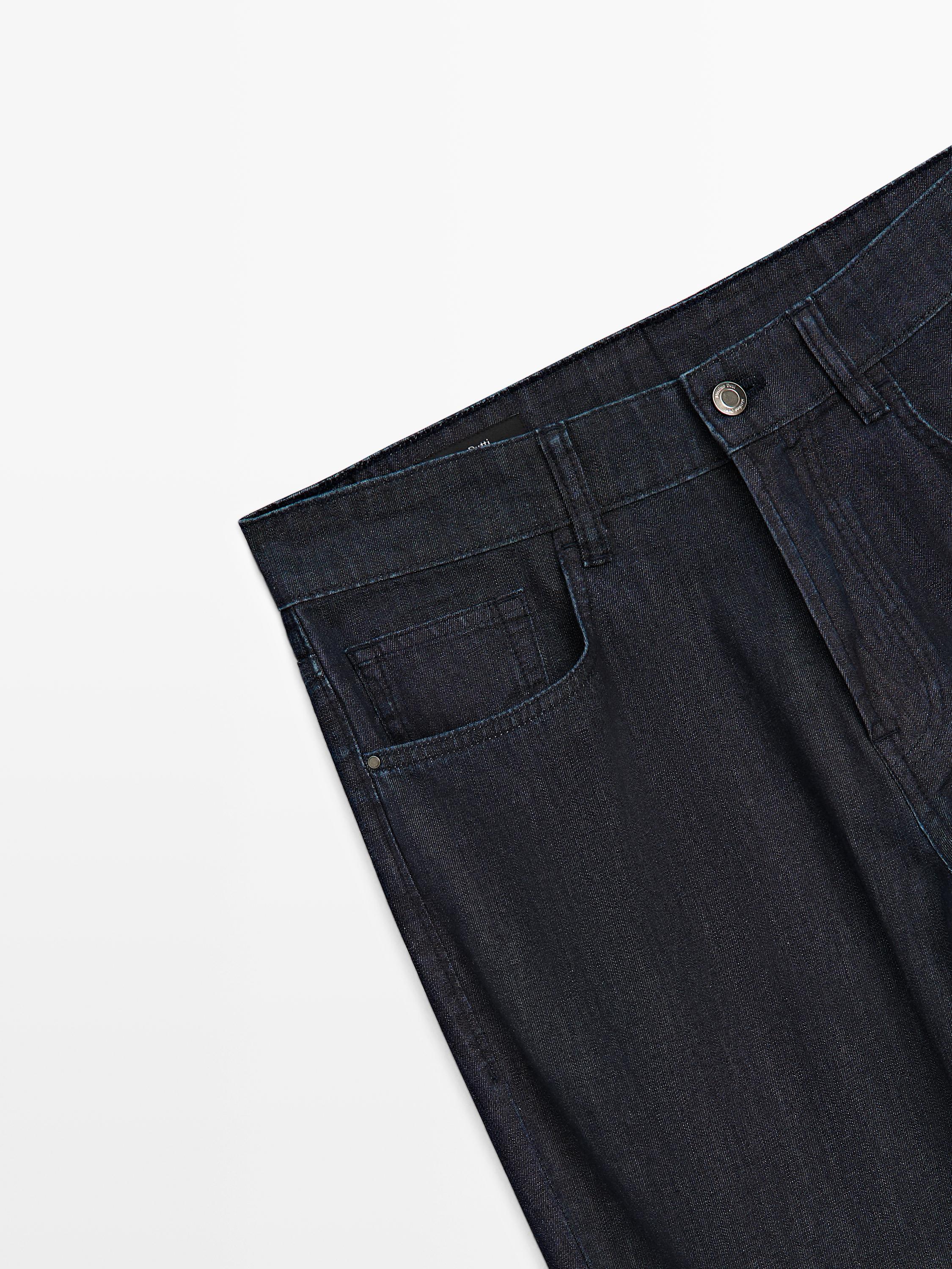 Faux jean tapered fit léger